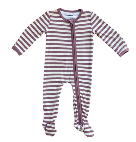 Mauve Stripe Footie