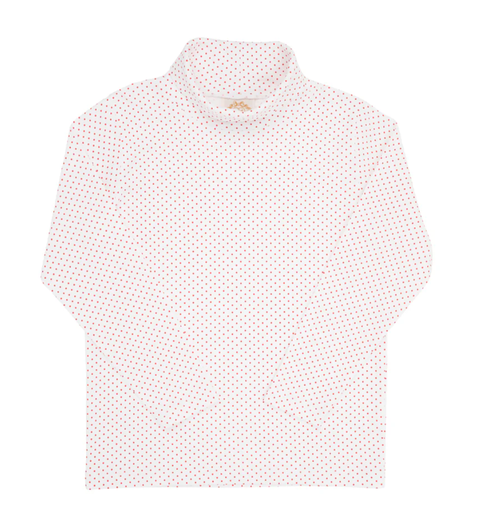 Tatum's Turtleneck Shirt-Red Microdot