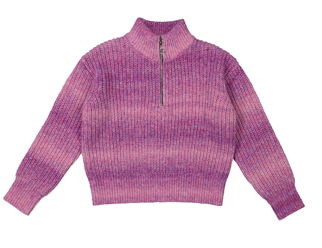 Purple & Mauve Sweater with 3/4 Zip