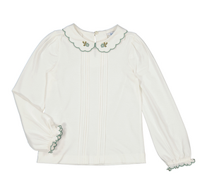 Knit Blouse with Embroidery