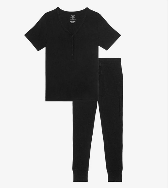 Black Ribbed Women's Pajamas