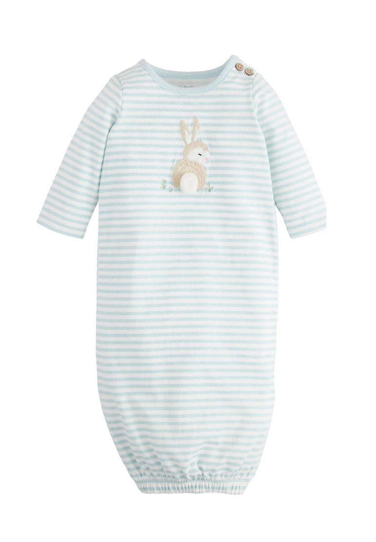 Blue Stipe Bunny Gown