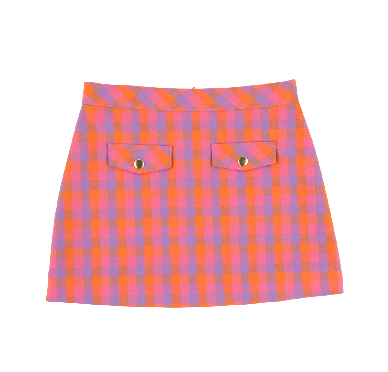 Perrin Pocket Skirt-Autumn Punch Plaid