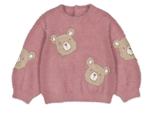 Mauve Fuzzy Bear Sweater