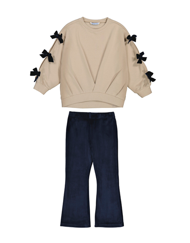 Navy Bow Legging Set