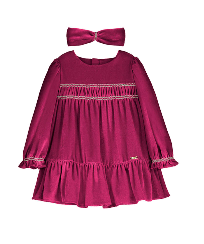 Velvet Dress with Headband