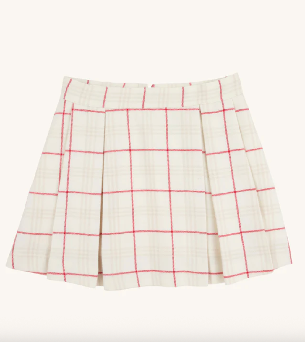 Parson Pleated Skirt-Plaid