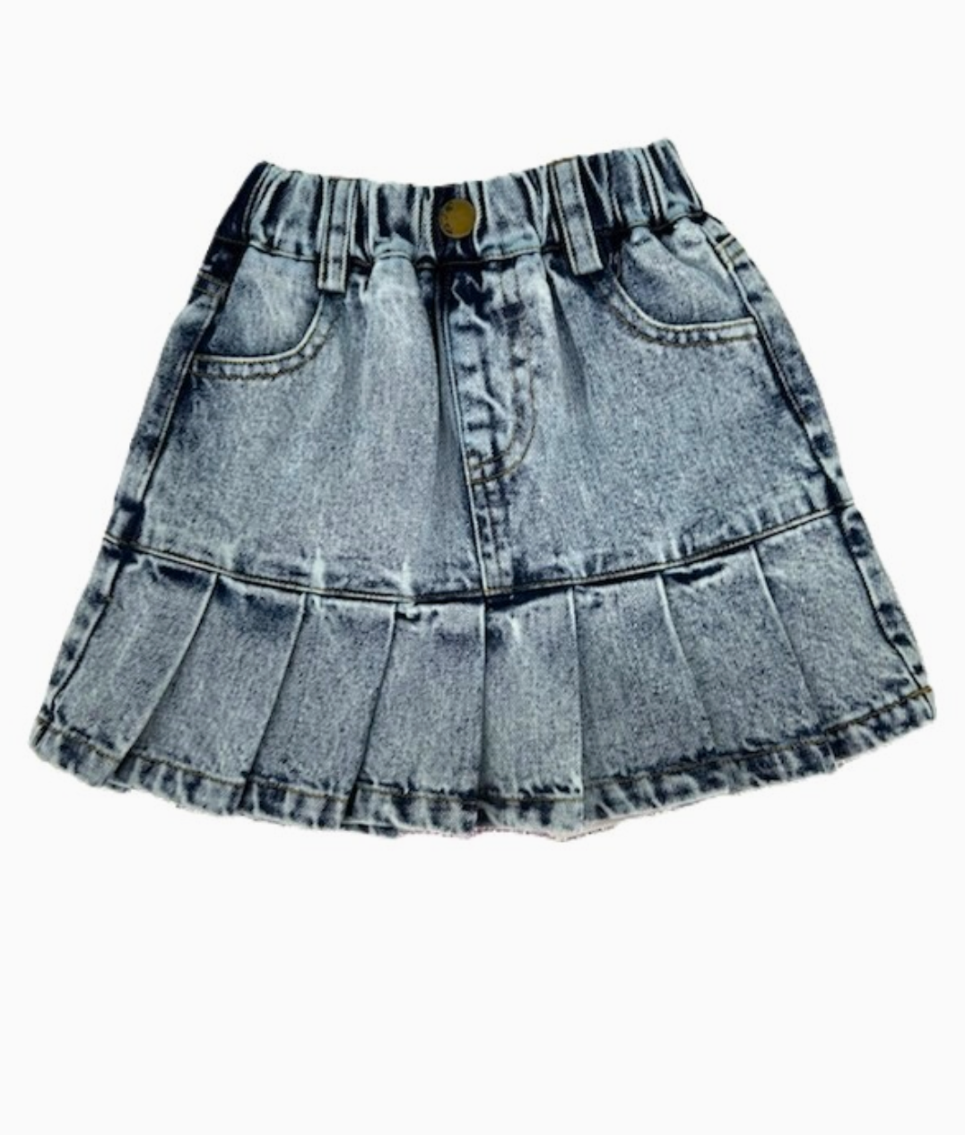 Denim Pleated Skirt