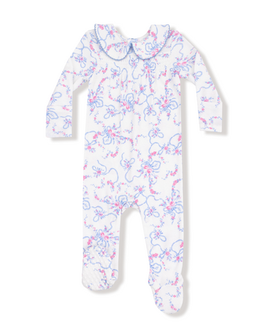 Ribbon Floral Fling Smocked Footie