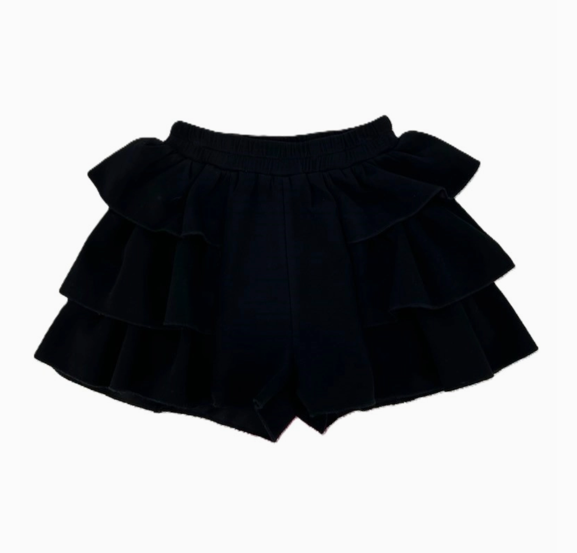 Tiered Shorts in Black