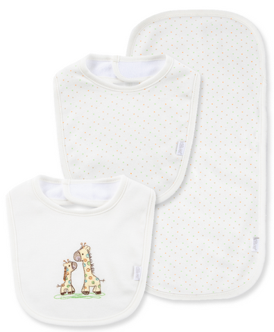 Giraffe Bib & Burp Cloth Set