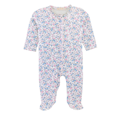 Tiny Floral Zipper Footie