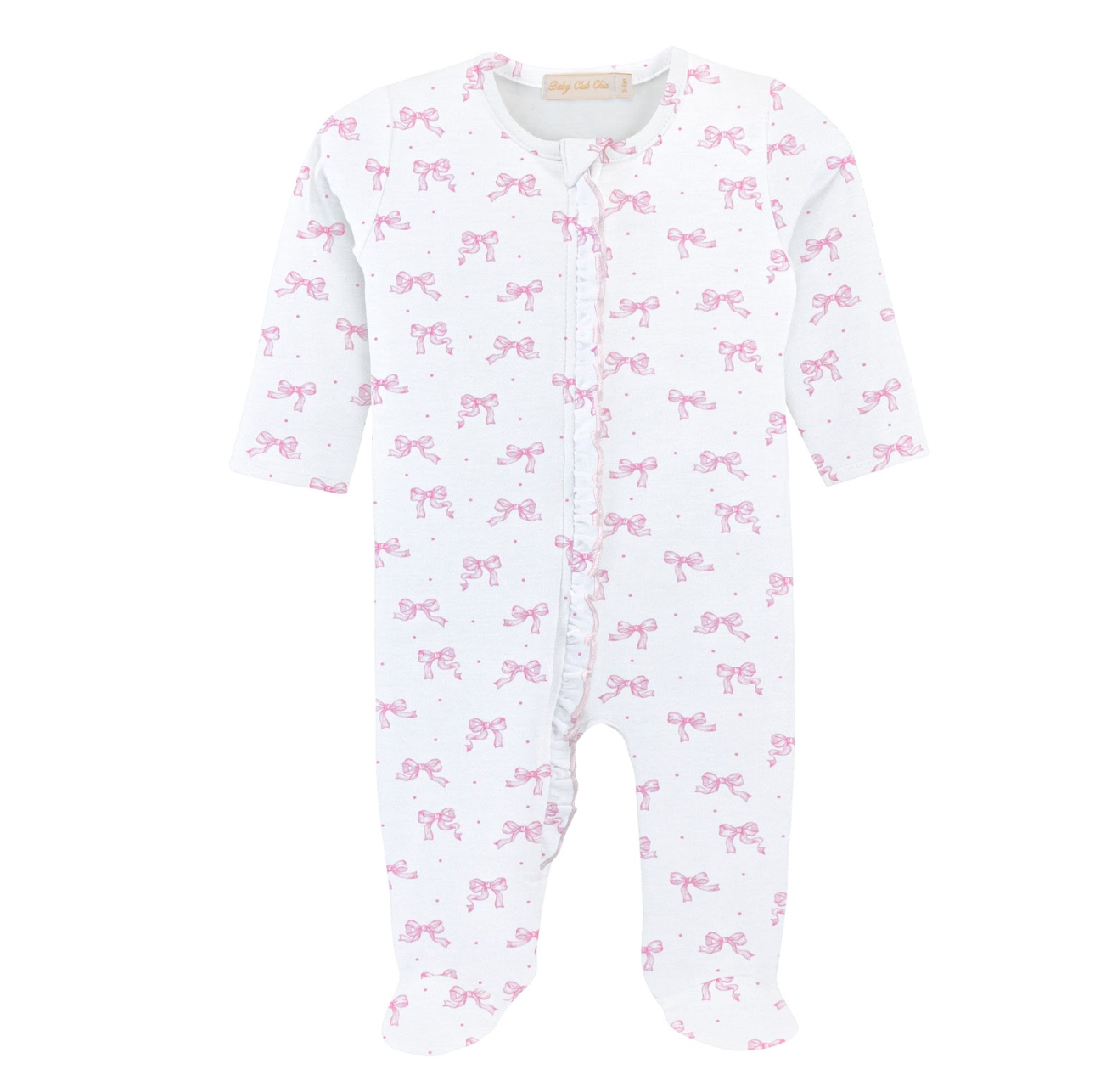 Tiny Bows Zipper Footie