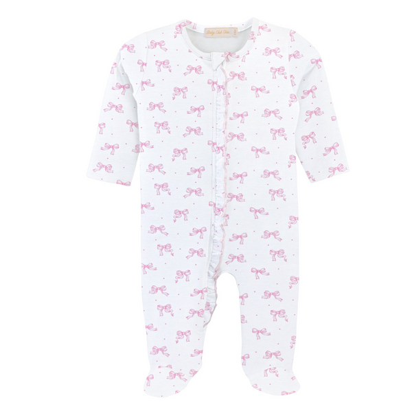 Tiny Bows Zipper Footie
