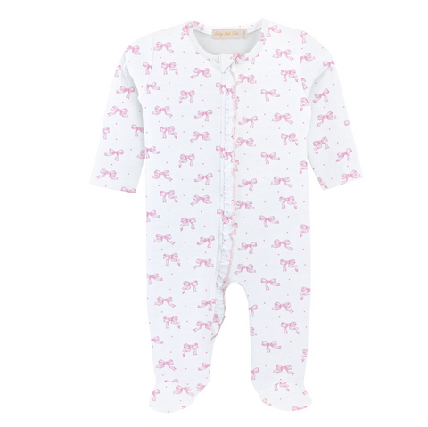 Tiny Bows Zipper Footie