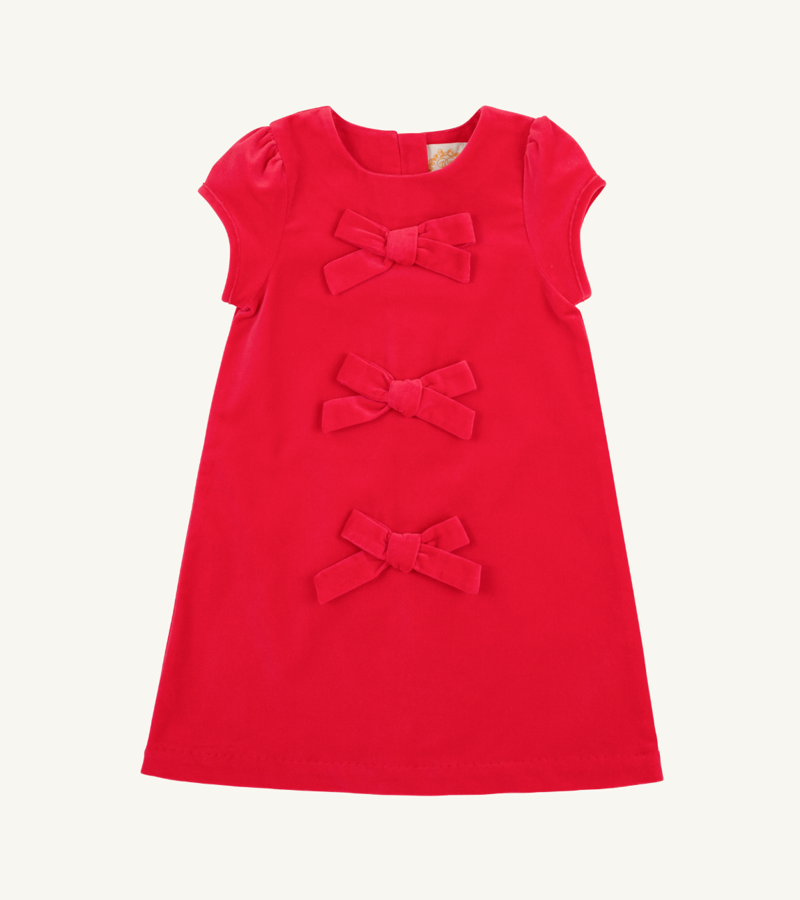 Betts Bow Dress-Red Velveteen