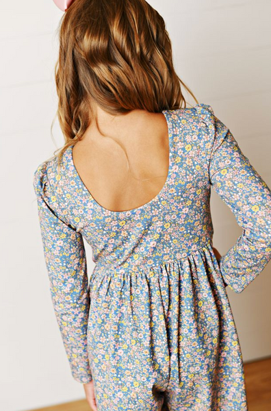 Blue Floral Pocket Jumper
