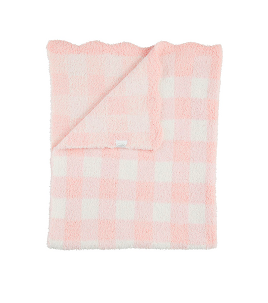 Pink Gingham Chenille Blanket