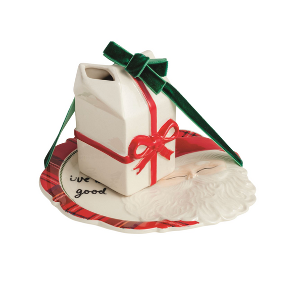 Santa Cookie Plate & Milk Set