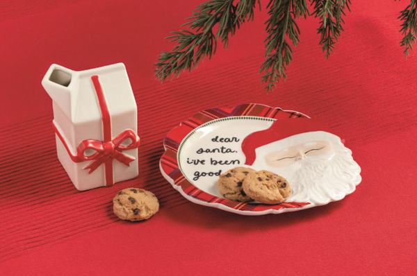 Santa Cookie Plate & Milk Set