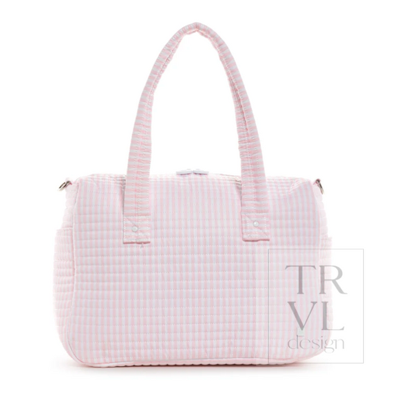 Quilted Stroller Bag-Pink Stripe