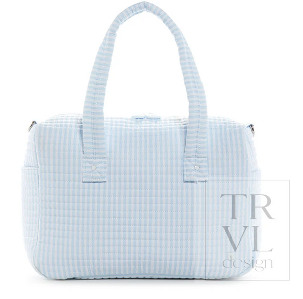 Quilted Stroller Bag-Blue Stripe