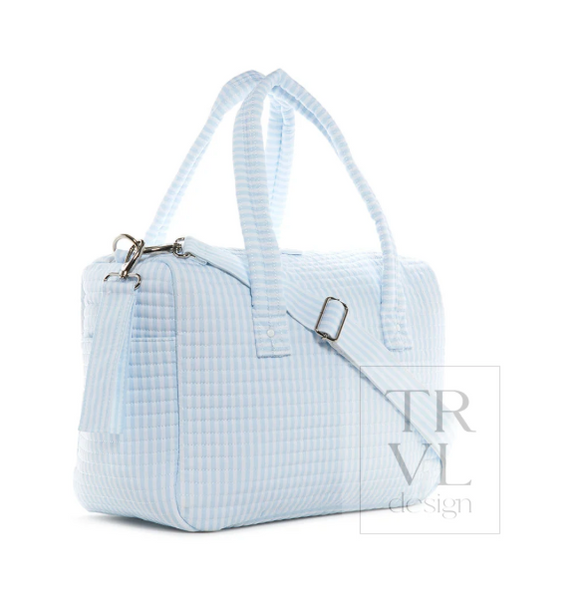 Quilted Stroller Bag-Blue Stripe