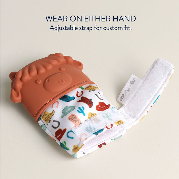 Silicone Teething Mitt-Highland Cow