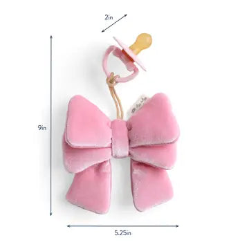Plush Bow & Natural Rubber Pacifier