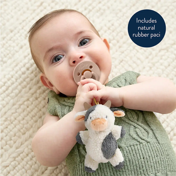 Plush Cow & Natural Rubber Pacifier