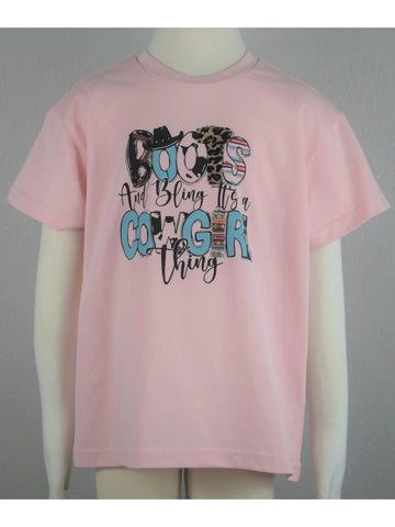 Boots & Bling Tee!-in Pink