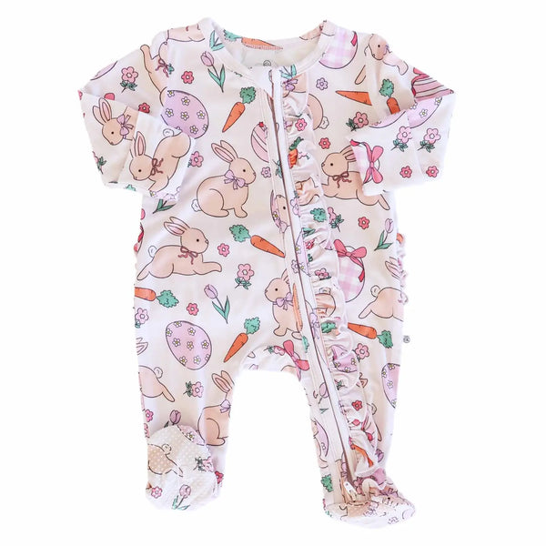 Hoppy Spring Ruffle Footie