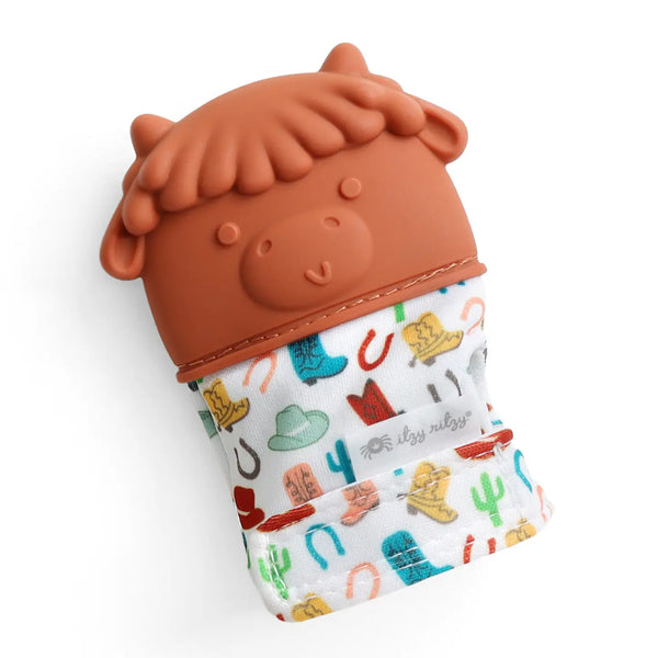 Silicone Teething Mitt-Highland Cow