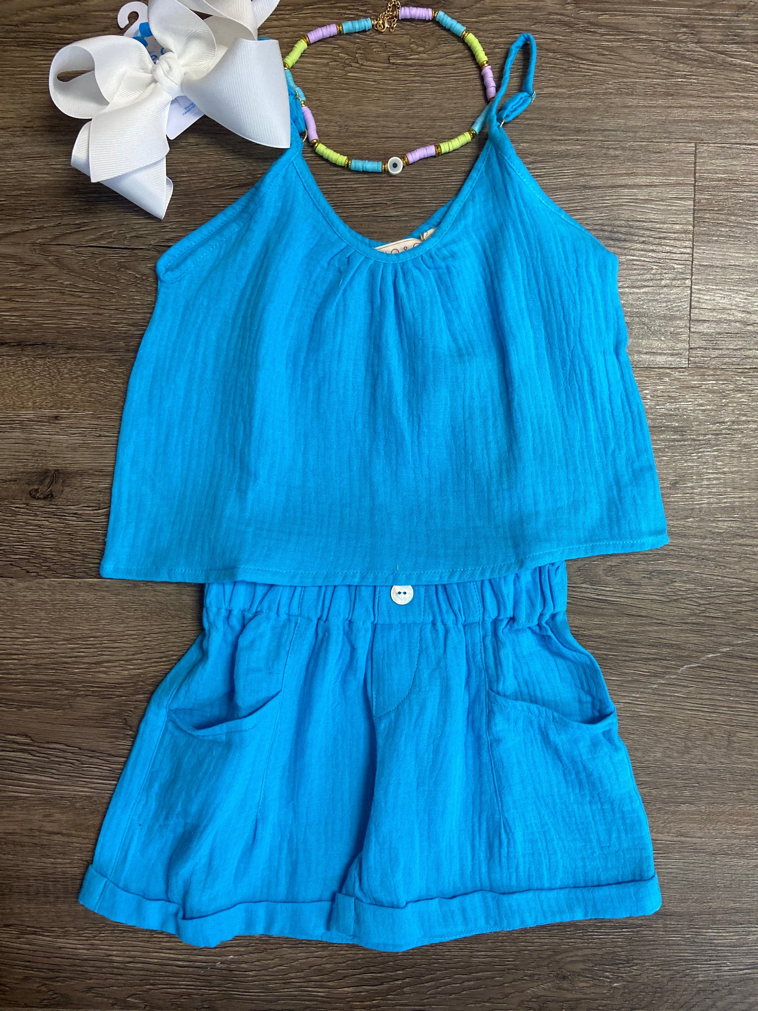 Turquoise Muslin Set