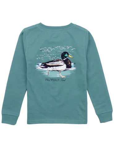 Swimming Mallard - Marine Green