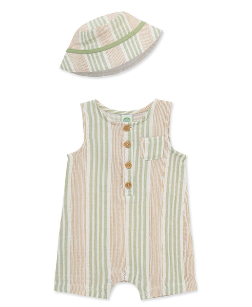 Striped Rompere & Hat