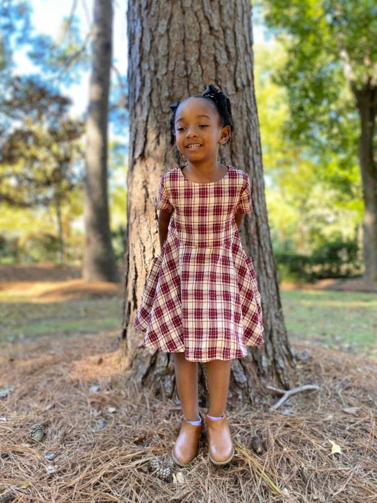 Debbie Dress in Burgundy Plaid Falcon Creek Boutique Debbie Dress in Burgundy Plaid Falcon Creek Boutique