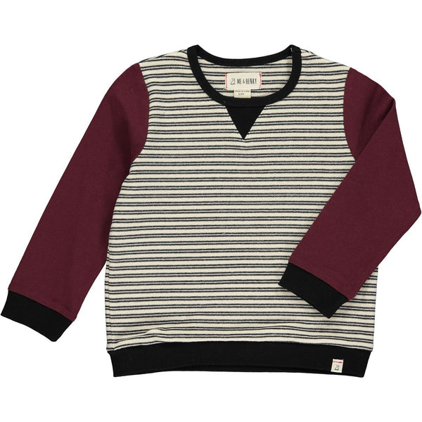 Striped & Burgundy Sweatshirt