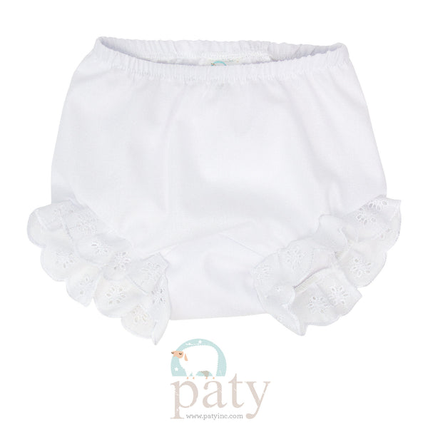 White Eyelet Diaper Cover