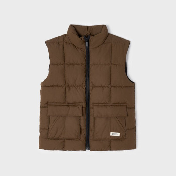 Quilted Checkered Mocha Vest
