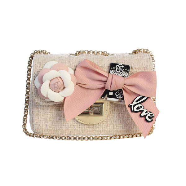 Tweed Purse with Bow