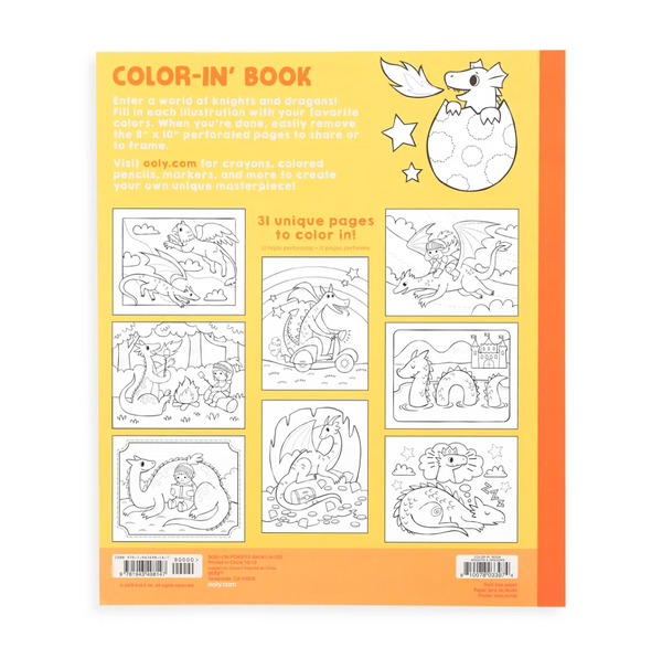 Knights & Dragons Color-in Book