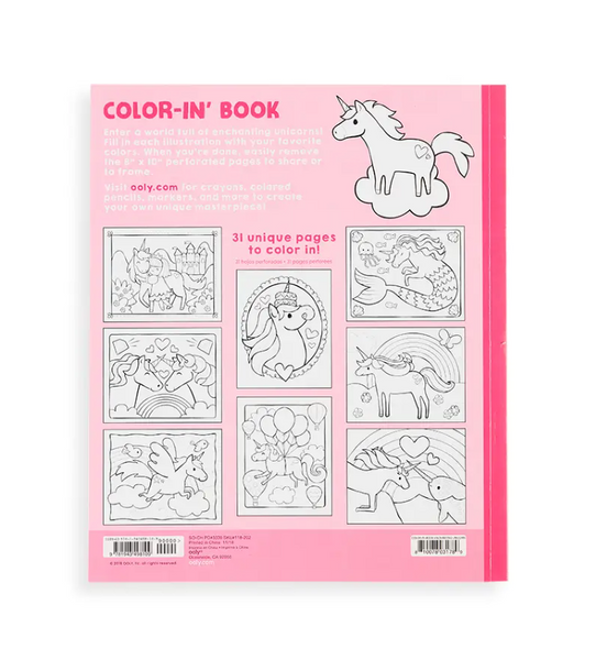 Enchanted Unicorns Color-in Book