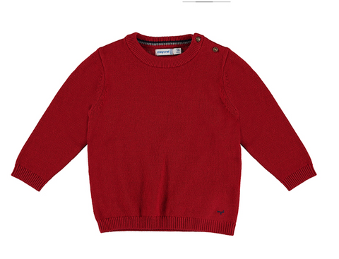 Crew Neck Sweater - Red