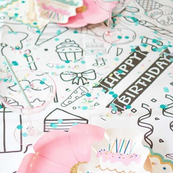 Birthday Coloring Tablecloth