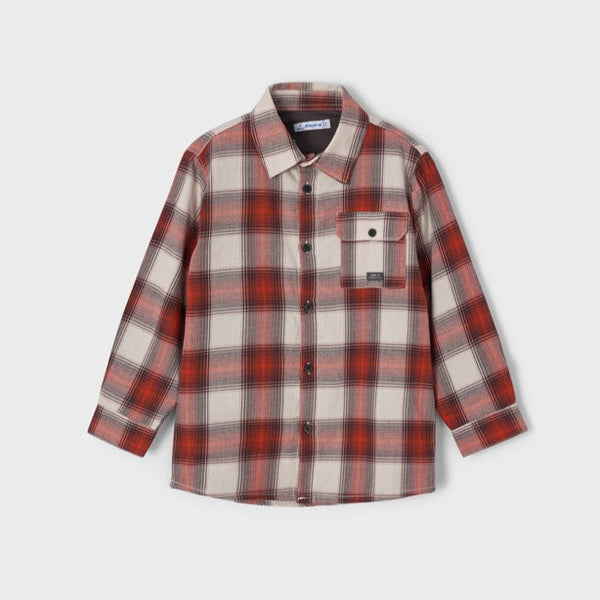 Plaid Overshirt in Red/Black