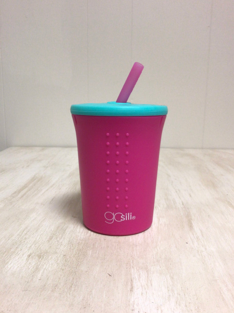 Silikids Silicone Straw Cup - 12oz - Blue