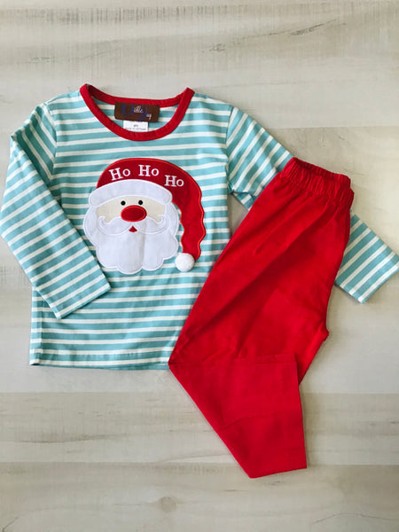 Santa Applique T-Shirt & Pants Set