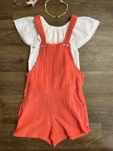Coral Short Overalls