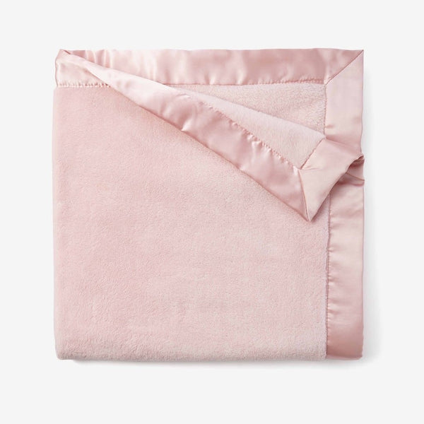 Pink Fleece Blanket w Satin Trim